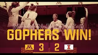 Highlights: Gopher Volleyball Downs Illinois 3-2 in Five Sets