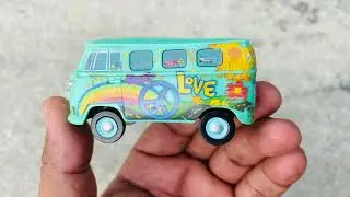 Disney Pixar Cars Movie Plastic FILLMORE VW Green Bus Peace Love Toy