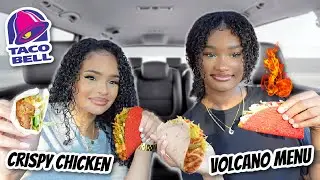 My Daughter & I Try NEW Taco Bell Items | Crispy Chicken Tacos, Volcano Taco & Volcano Burrito, Lava