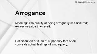 Arrogance Meaning