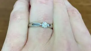 0.22ct Tiffany Round Brilliant Cut Diamond Engagement Ring - Hand Video