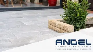 ANGEL Carrelages & Bains | Conception d'une terrasse ext&eacute;rieure en carrelage gris anthracite &agrave; Reims