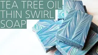 Tea Tree Oil Thin Swirl Soap 티트리 오일 마블 기법 비누 - Marcel's Soaps