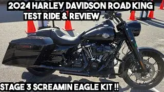 2024 HARLEY DAVIDSON ROAD KING - Test Ride and Review - STAGE 3 S.E KIT - THIS BIKE RIPS !!
