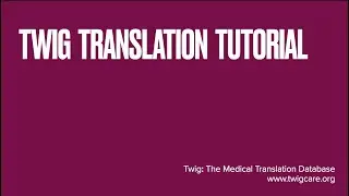 Twig Translation Tutorial (Medical Translation)