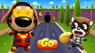 Talking Tom Gold Run - iRon Ben Vs Raccoon Boss Fight - Android/ios Gameplay - Full screen 🔥