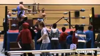 Jimmy Parker gets a Super Kick from C.W. Anderson - USIWF