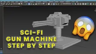 SCI-FI GUN MACHINE IN 3DS MAX 2023
