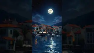 Moonlit Coastal Village 🌕✨