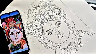 Lord Krishna drawing with easy steps || Krishan ji drawing with oil pastel colour