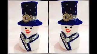 Waste Bulb Craft idea ⛄ || 🎄Snowman making with Wasting Bulb ⛄ || 🎄DIY Christmas Snowman Craft Idea