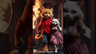 The Fire Hero Cat: A Cat's Dream #ai #cat #cutecat #aicat #catai  #catlover #kitten #story #catstory