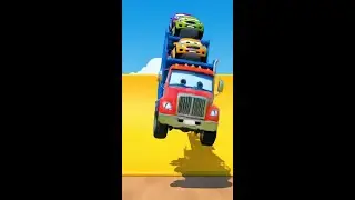 Colorful Car Transporter Truck Obstacle Course Adventure! #Transporter #Truck #Police #Obstacle