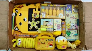 Satisfying Yellow Stationery Collection - Writing Board, Pencil Box, Sharpener, Pouch, Spinner, Pen