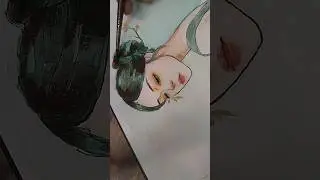 painting #shorts 🎨🖌️ || Watercolor drawing short || #watercolor #art  #arijitsingh #music