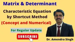 Matrix || Characteristic Equation by Shortcut Method