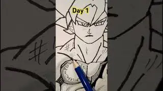 day one only dragon Ball super anime drawing 10 days challenge ka aur is challenges 500 subscribers