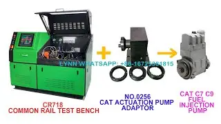 NO.0256 CAT actuation pump adaptor working on CR718 common rail test bench for testing CAT C7C9 pump