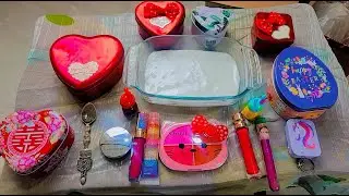 MIXING MAKE UP, GLITTER ,RANDOM THINGS WITH GUMMY SLIME, ASMR, RELAXING VIDEO