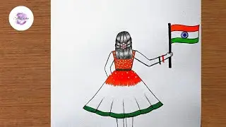 Republic Day Drawing Easy || How to Draw 26 January Drawing Easy Step by Step || Girl Drawing