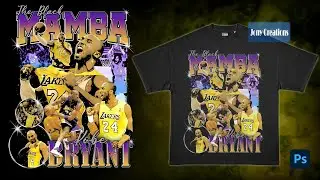 How to Design a 90s Vintage Bootleg NBA t-shirts | KOBE BRYANT | PHOTOSHOP TUTORIAL| 2025
