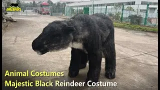 Majestic Black Reindeer Costume with Realistic Fur | Animal costumes