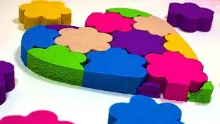DIY How to make flowers with colorful kinetic sand.