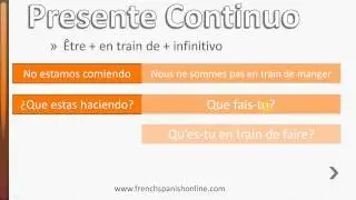 Presente Continuo en Frances