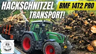 Hackschnitzel Transport mit Fendt 312 Vario und BMF14T2Pro bei 30&deg;C im Schwarzwald