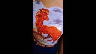 So, I&rsquo;ve sewn a top and decorated it with drawings #art #drow #dragon #top #artist