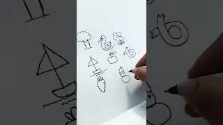 How to turn numbers into drawing?!! #easydrawing #drawing #drawwithme #shorts #subscribe
