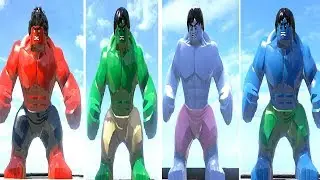 Red Hulk (Transformation), Hulk (Transformation), Grey Hulk, Blue Hulk - Lego Marvel Superheroes