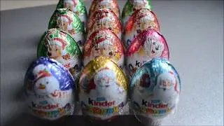 NEW 2017! 12 Киндер Сюрприз Рождество. 12 Kinder Surprise eggs Christmas. Ukraine