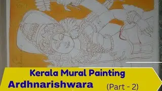 Kerala Mural Painting Ardhanarishwara for  beginners ✨ Background Bindujam shading method#tutorial 