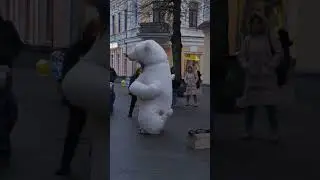 #Polar #bear #dancing #leisure #entertainment #streetperformance #житомир