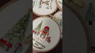 Custom Embroidered 1st Christmas Ornaments ✨ Detail Close-Up before packing! #embroidery  #christmas