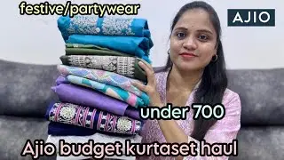 Ajio haul || Ajio budget kurtaset haul || festive/partywear || under 700₹