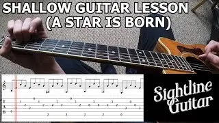 Guitar Tutorial: Lady Gaga, Bradley Cooper - Shallow (A Star Is Born) | PoV/Tab