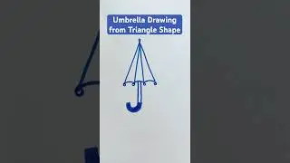 Umbrella Drawing from Triangle Shape | Umbrella Drawing #umbrella #shorts #drawing #artist #art