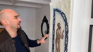 Tela da lastra di ottone, San Basilio santo russo, opera d'arte ortodossa da appendere