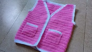 crochet half jacket for 4 to 5 year old (subtitles available)