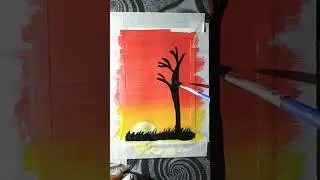 How to draw a scenery with poster colour #shorts#painting #trendingshorts