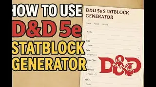 Stat Block Generator. Dnd Tips
