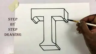 Урок рисования 3D-буквы Т ✏️ | Простое рисование 3D-буквы для начинающих | diyas funplay