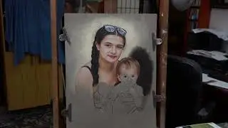 Double portrait in progress