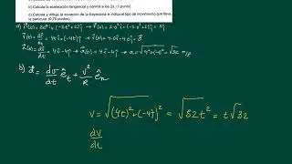 Cinematica. Componentes intrinsecas  Ejercicio 1 examen dinámica bachillerato