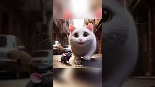 A friendship between the cat and the black mouse part1 #cat #socutekitty #aicats #ai