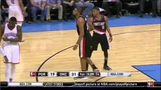 Nicolas Batum apparent right knee injury: Portland Trail Blazers at Oklahoma City Thunder