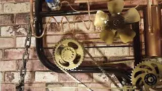 Steampunk Moving Wall Art Kinetic Sculpture Mechanical Art Metalwork Madness