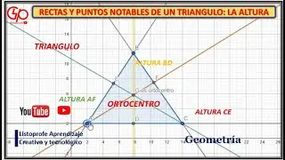 RECTAS Y PUNTOS NOTABLES DE UN TRIANGULO: LA ALTURA